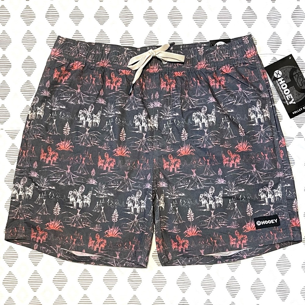NWT Hooey Board Shorts - Tribal Pattern - Size Large
